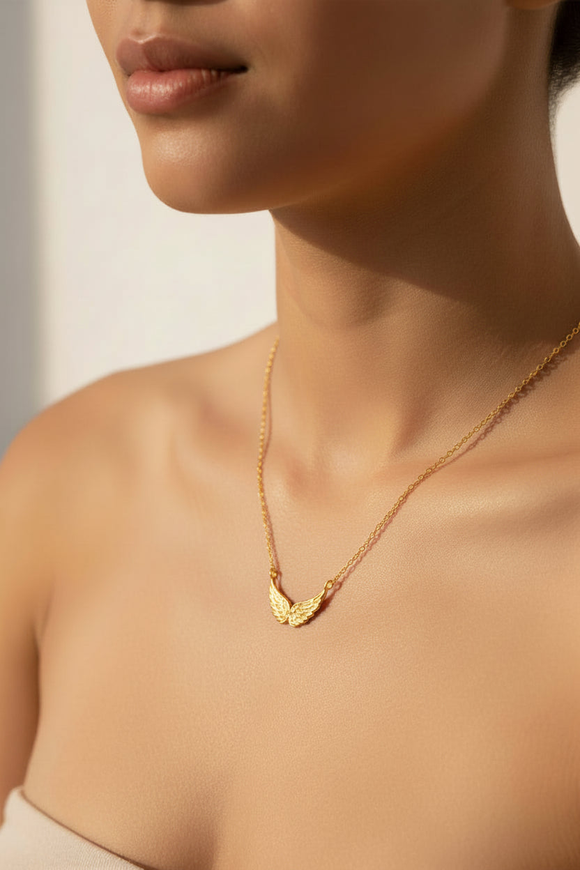 Gold Angel Wing Necklace